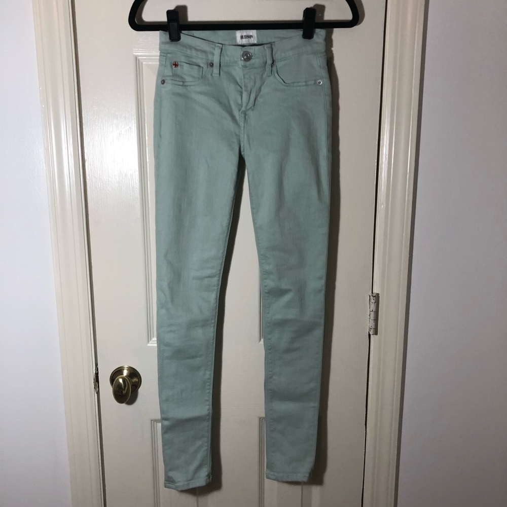 Hudson Jeans | Mint Green Skinny Stretch Jeans, 25